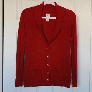 Mossimo deep red cardigan size Medium with buttons and pockets